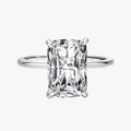 18K Classic Rectangular Cut CZ Ring – 925 Sterling Silver