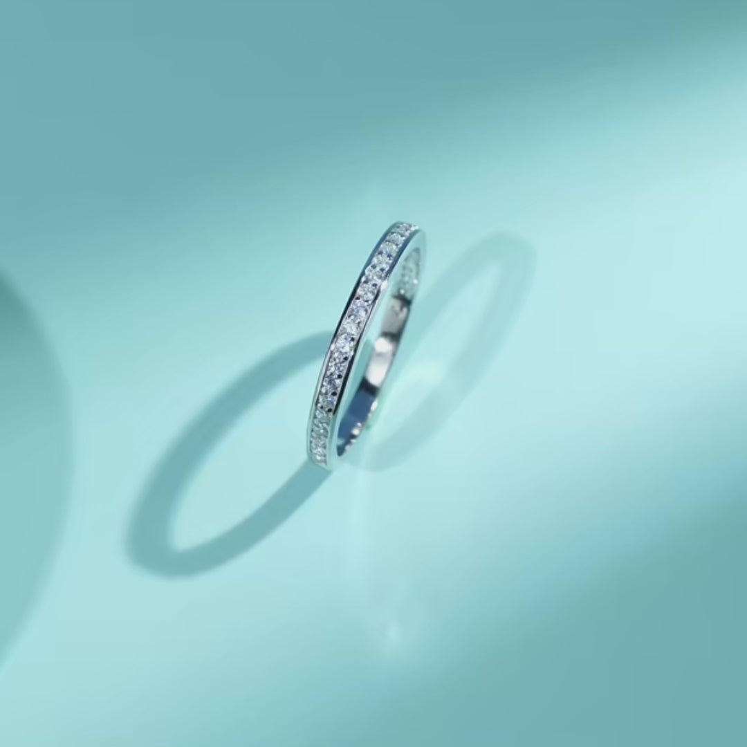 18K Elegant Simple CZ Ring – 925 Sterling Silver