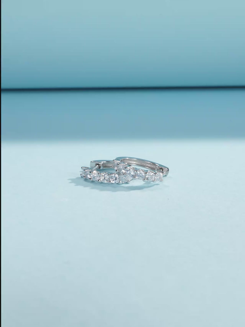 18K D Color Moissanite Small Hoop Earrings – 925 Sterling Silver