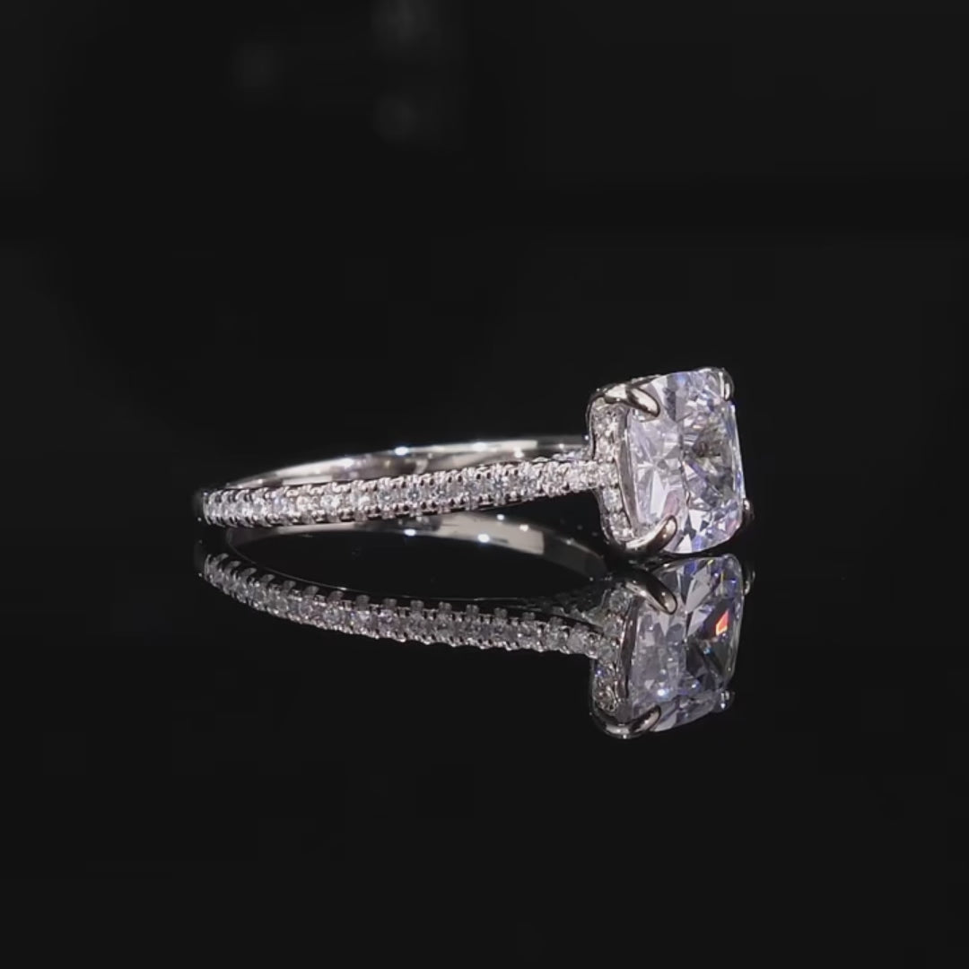 18K Elegant Princess Square CZ Ring – 925 Sterling Silver
