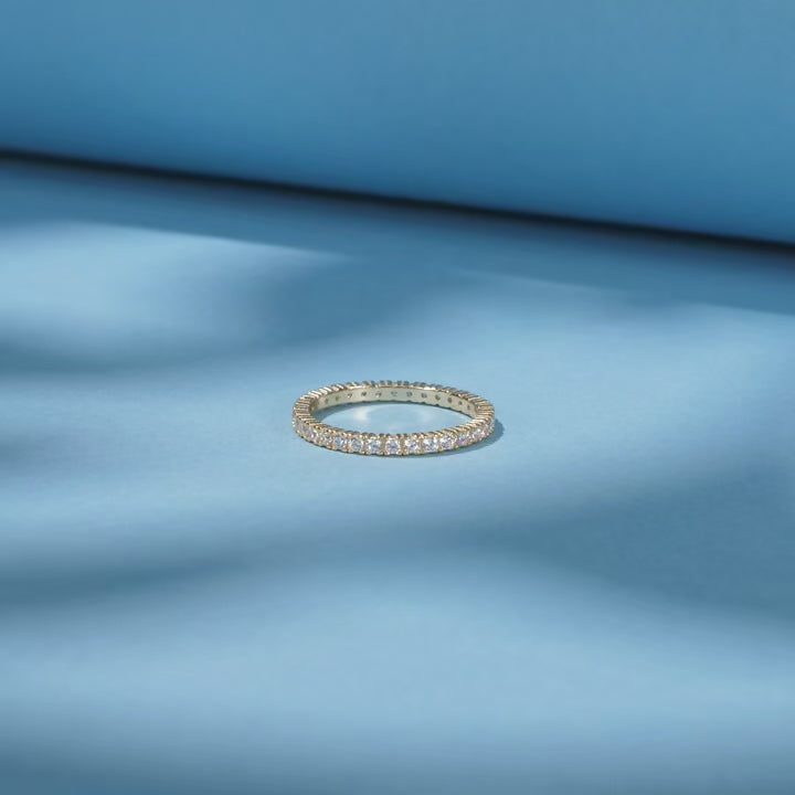 18K Elegant CZ Promise Ring – 925 Sterling Silver