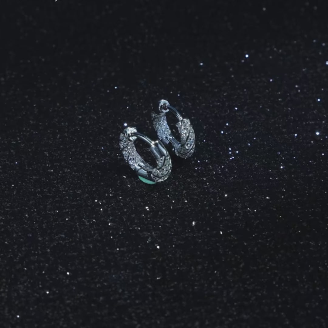 18K Classic Circle CZ Hoop Earrings – 925 Sterling Silver